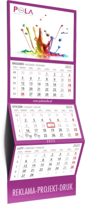 kalendarz 3-dzielny, 10 szt.